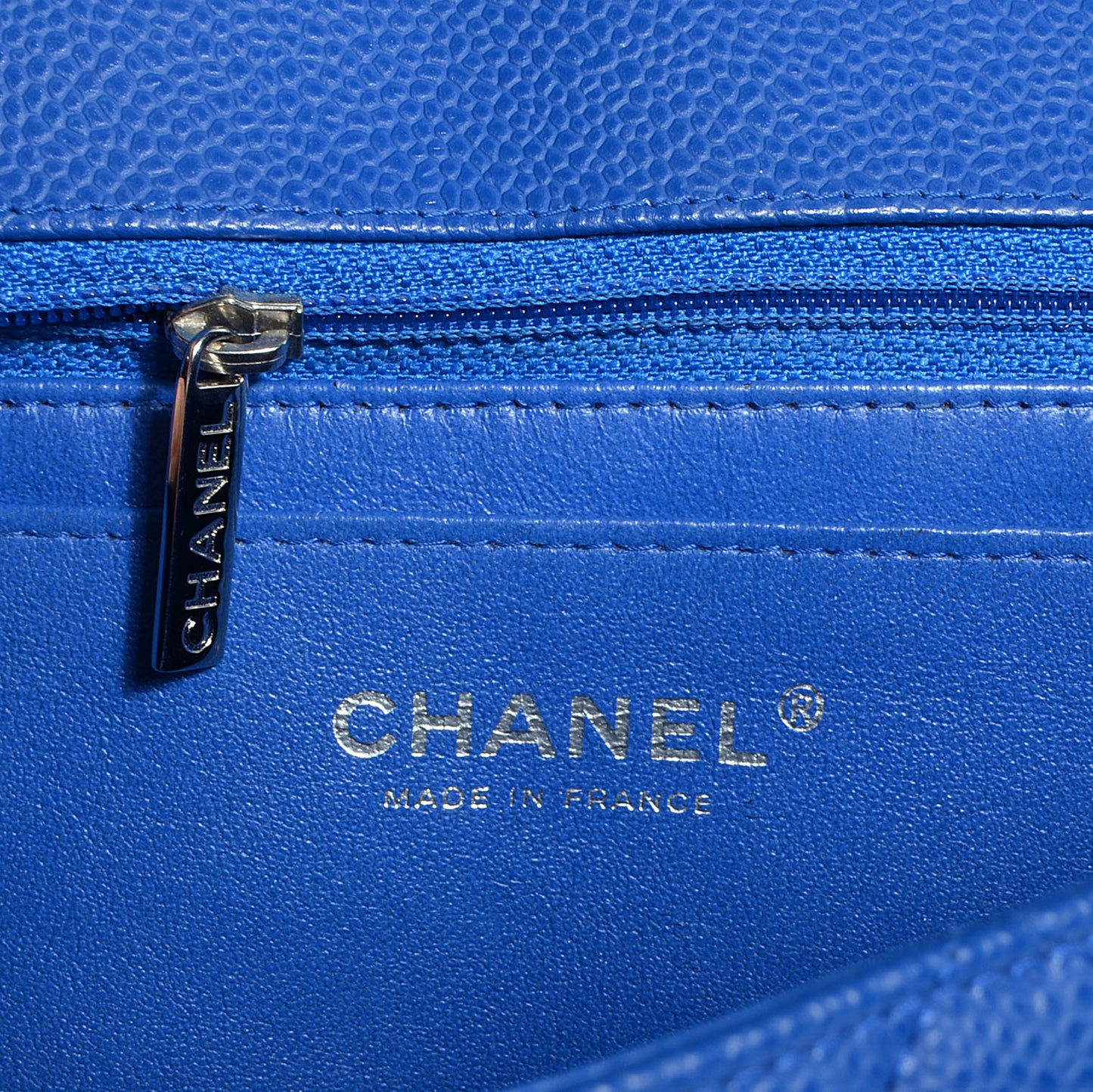 Caviar Quilted Maxi Single Flap Cobalt Blue