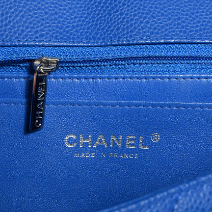 Chanel Caviar Quilted Maxi Single Flap Cobalt Blue 7 of 9