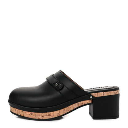 Chanel Calfskin CC Turn Lock Clogs 42 Black 1 of 9