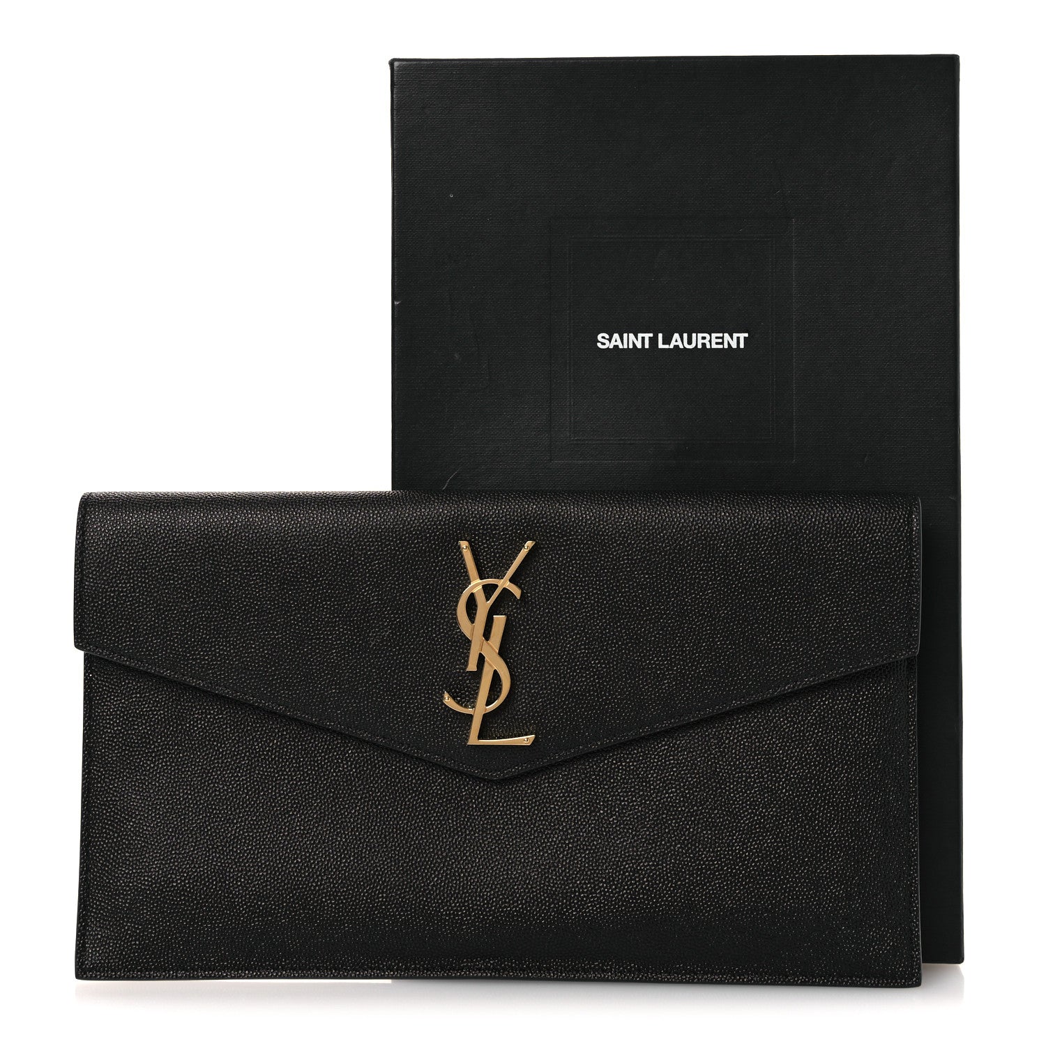 Saint Laurent Grain De Poudre Uptown Pouch Black 9 of 9