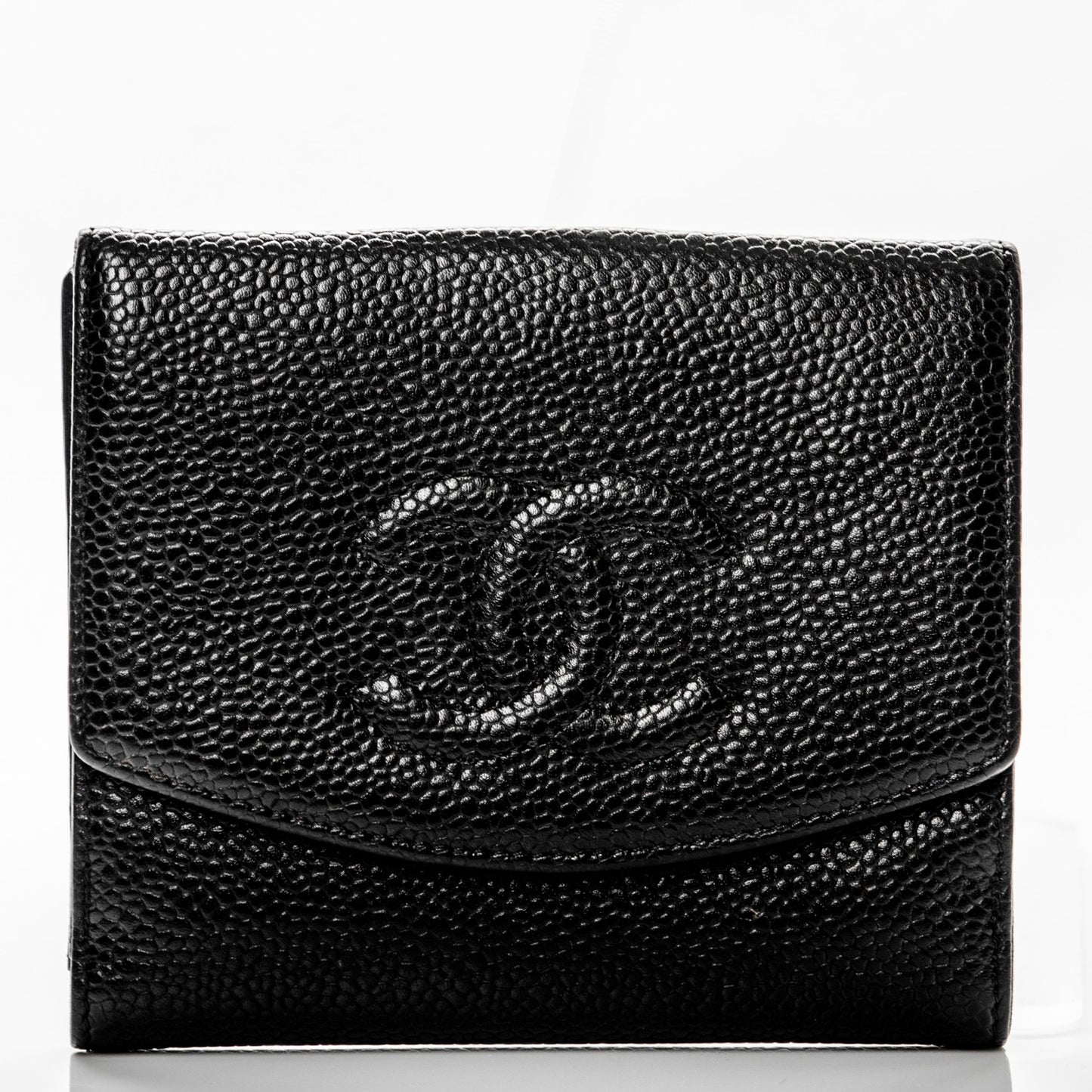 Caviar Timeless CC Compact French Wallet Black