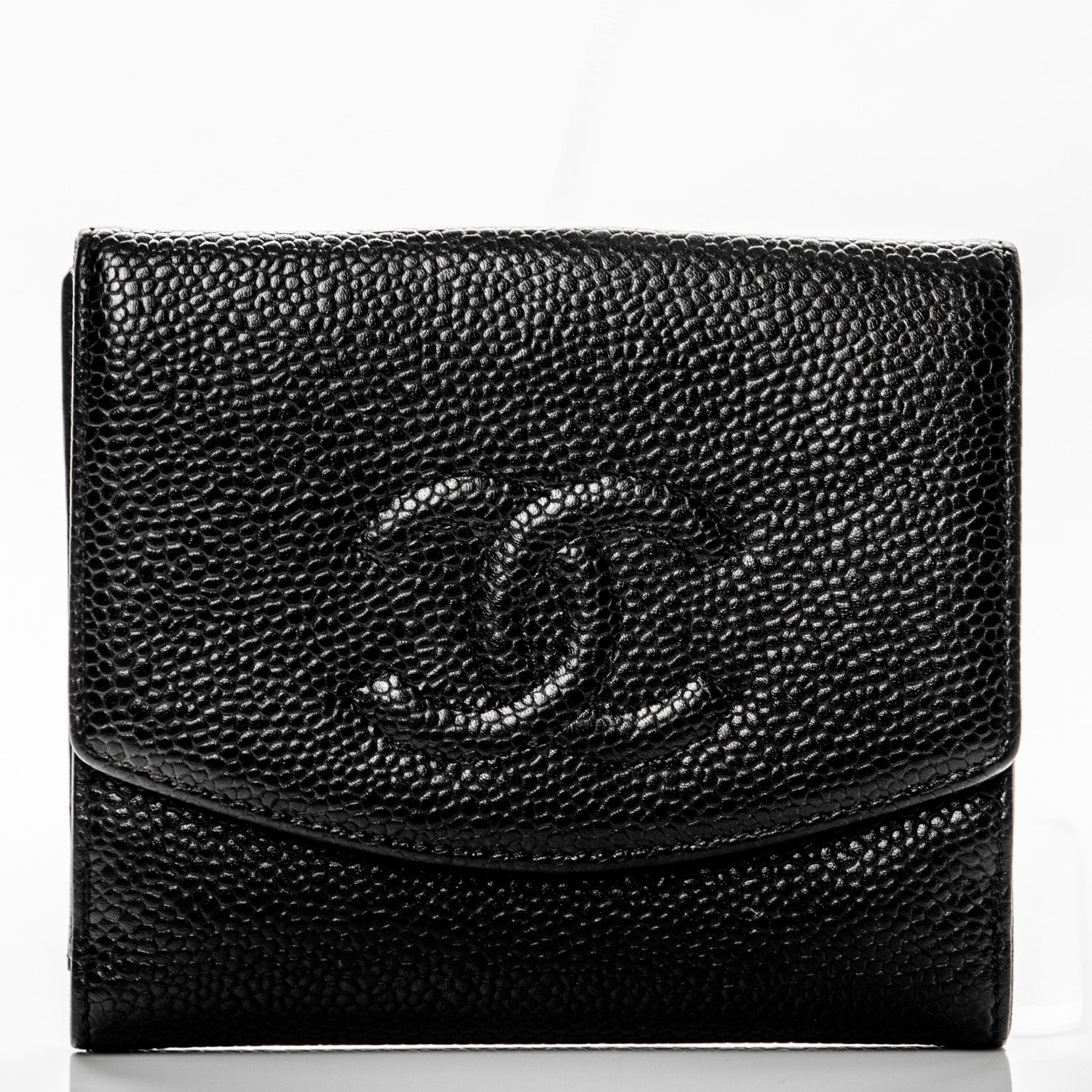 Chanel Caviar Timeless CC Compact French Wallet Black 1 of 8