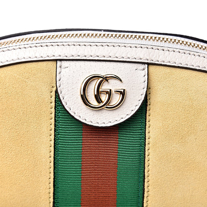 Gucci Suede Calfskin GG Web Small Ophidia Dome Shoulder Bag Burro New Mystic White 10 of 13