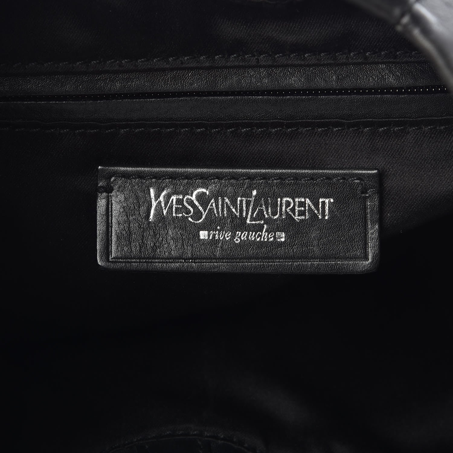 Saint Laurent Calfskin Pleated Rive Gauche Hobo Black 6 of 7