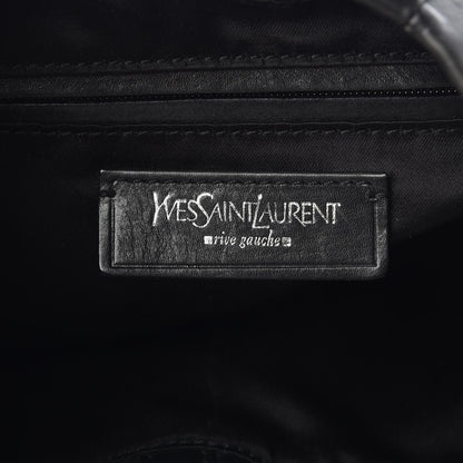 Saint Laurent Calfskin Pleated Rive Gauche Hobo Black 6 of 7
