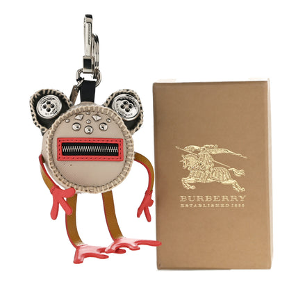 Burberry Calfskin Studded Doris The Frog Bag Charm Limestone Multi 5 of 5