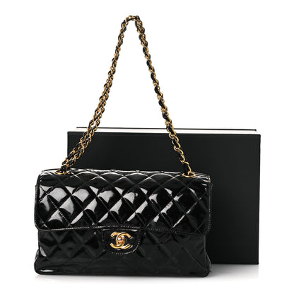 Chanel Patent Quilted Medium Double Sided Flap Black 17 of 17