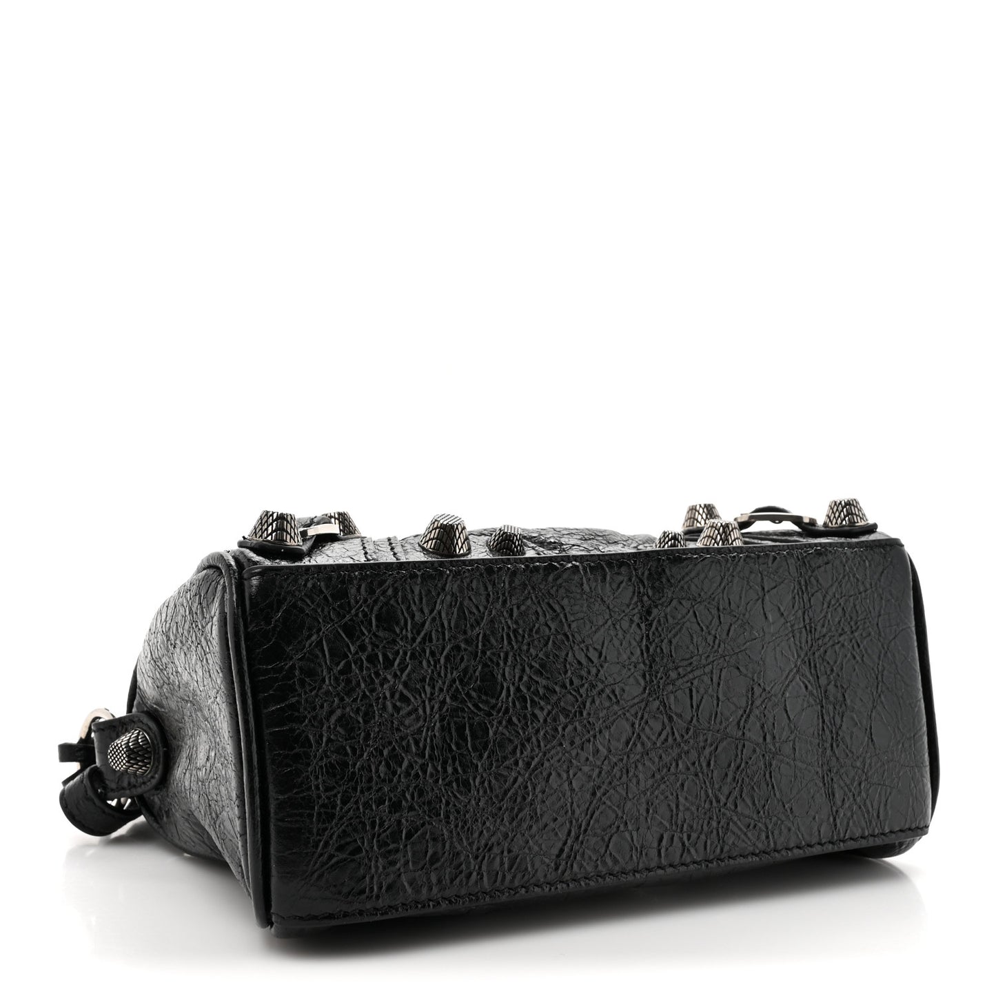 Agneau Arena Crystal Neo Nano Cagole Handbag Black