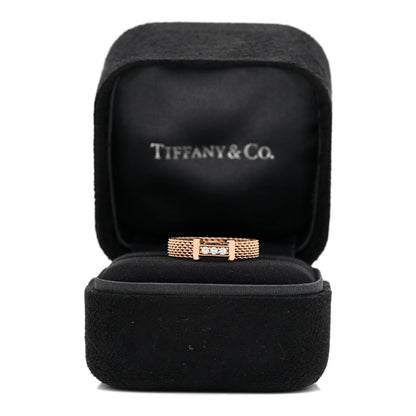 Tiffany 18K Rose Gold Diamond Narrow Somerset Ring 48 4.5 5 of 5