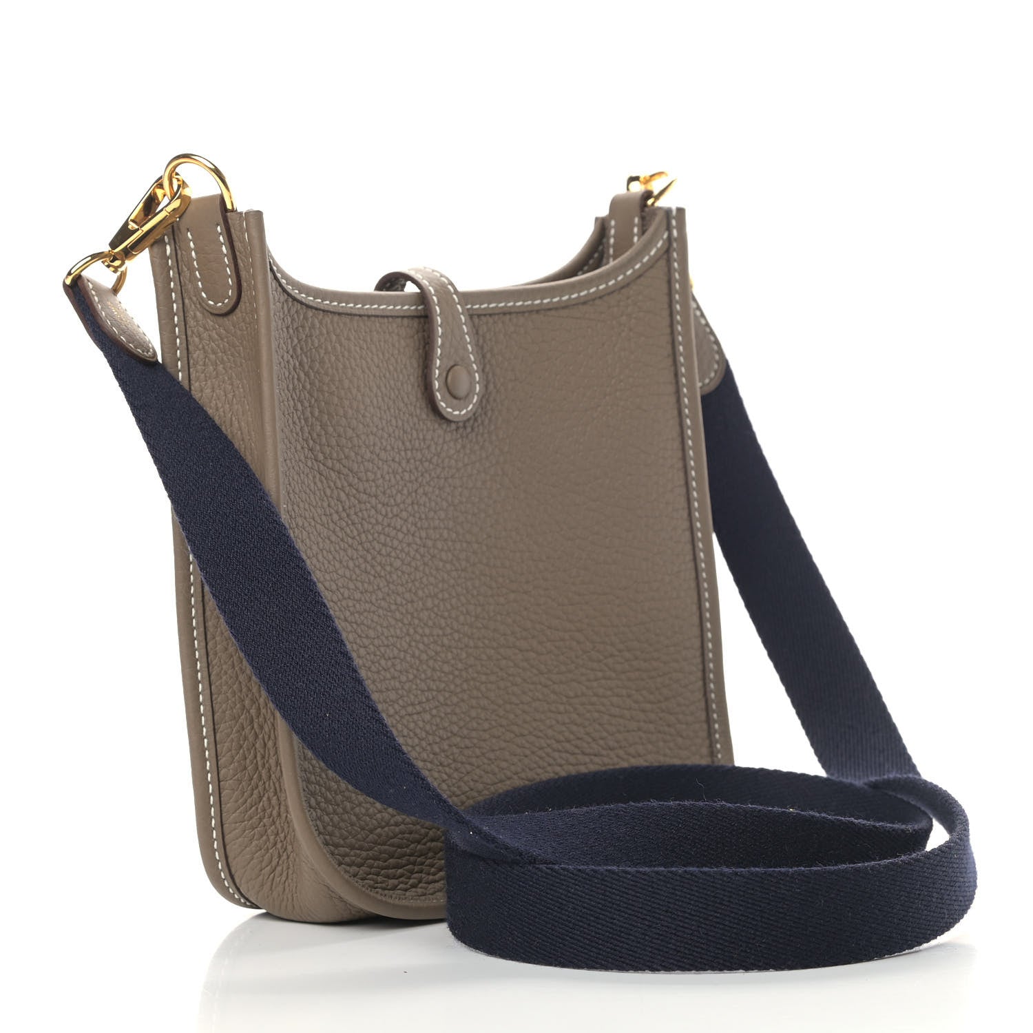 Hermes Taurillon Clemence Amazone Evelyne TPM Etoupe Bleu Indigo 3 of 9
