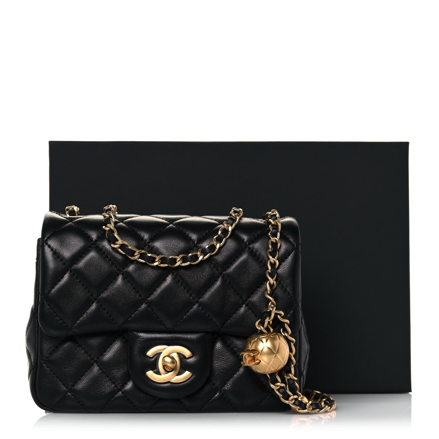 Chanel Lambskin Quilted Mini Pearl Crush Flap Black 13 of 13