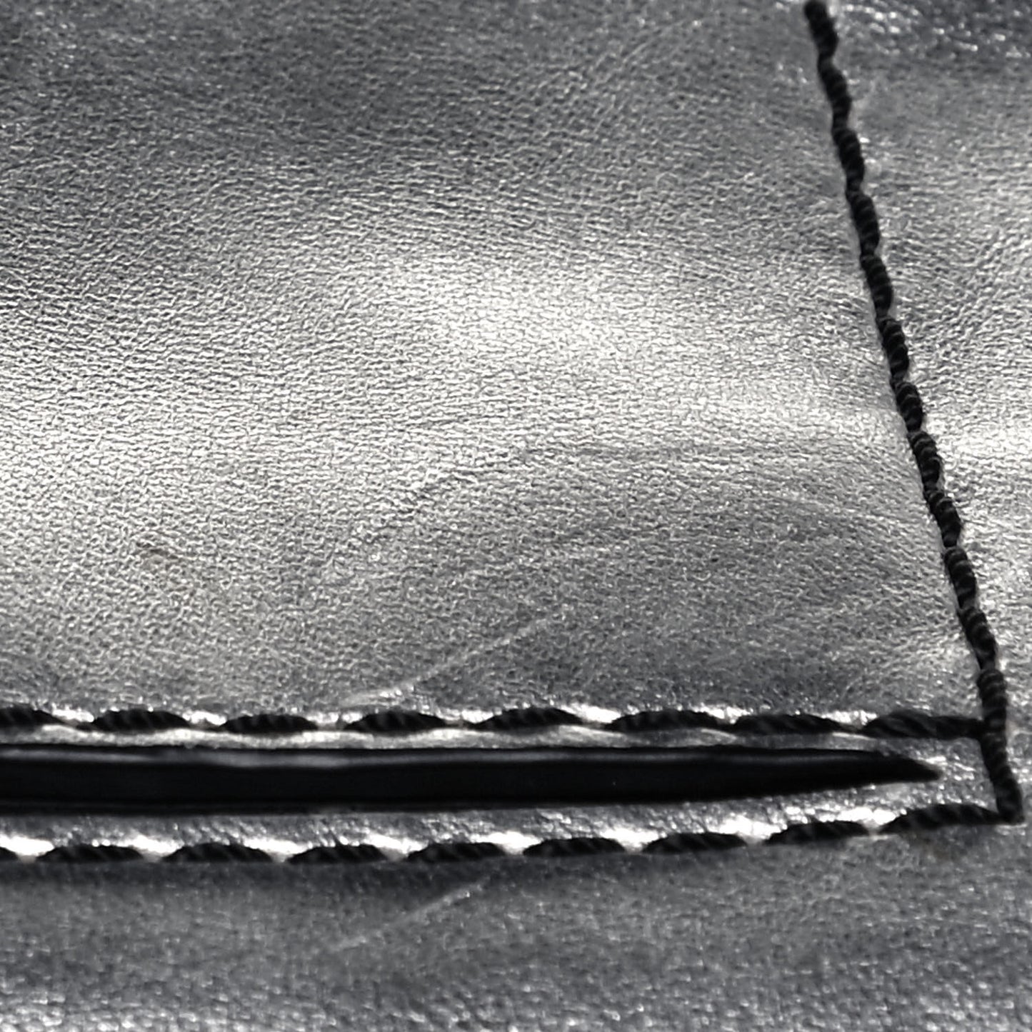 Metallic Calfskin Micro Alix Crossbody Bag Silver