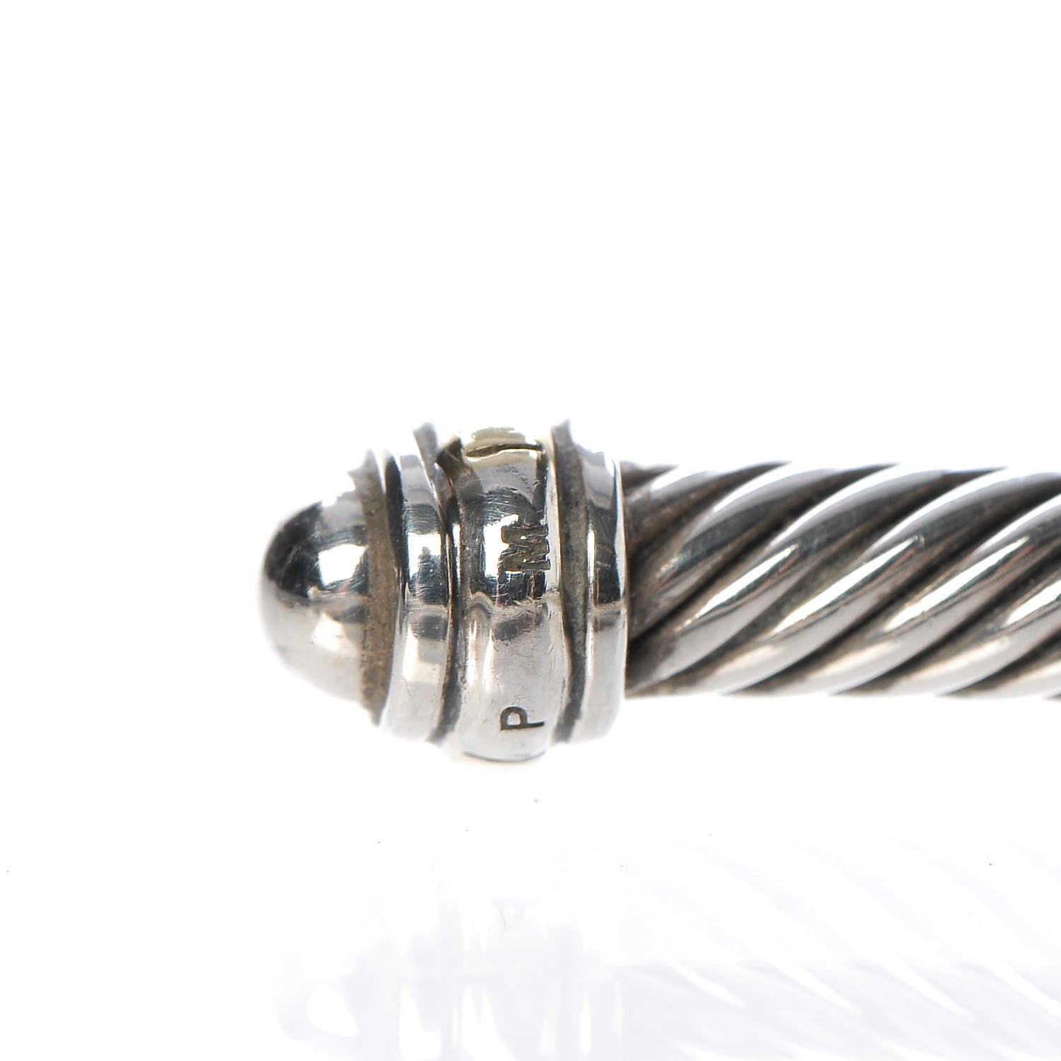David Yurman Sterling Silver 18K Yellow Gold 4mm Cable Classics Bracelet 4 of 4