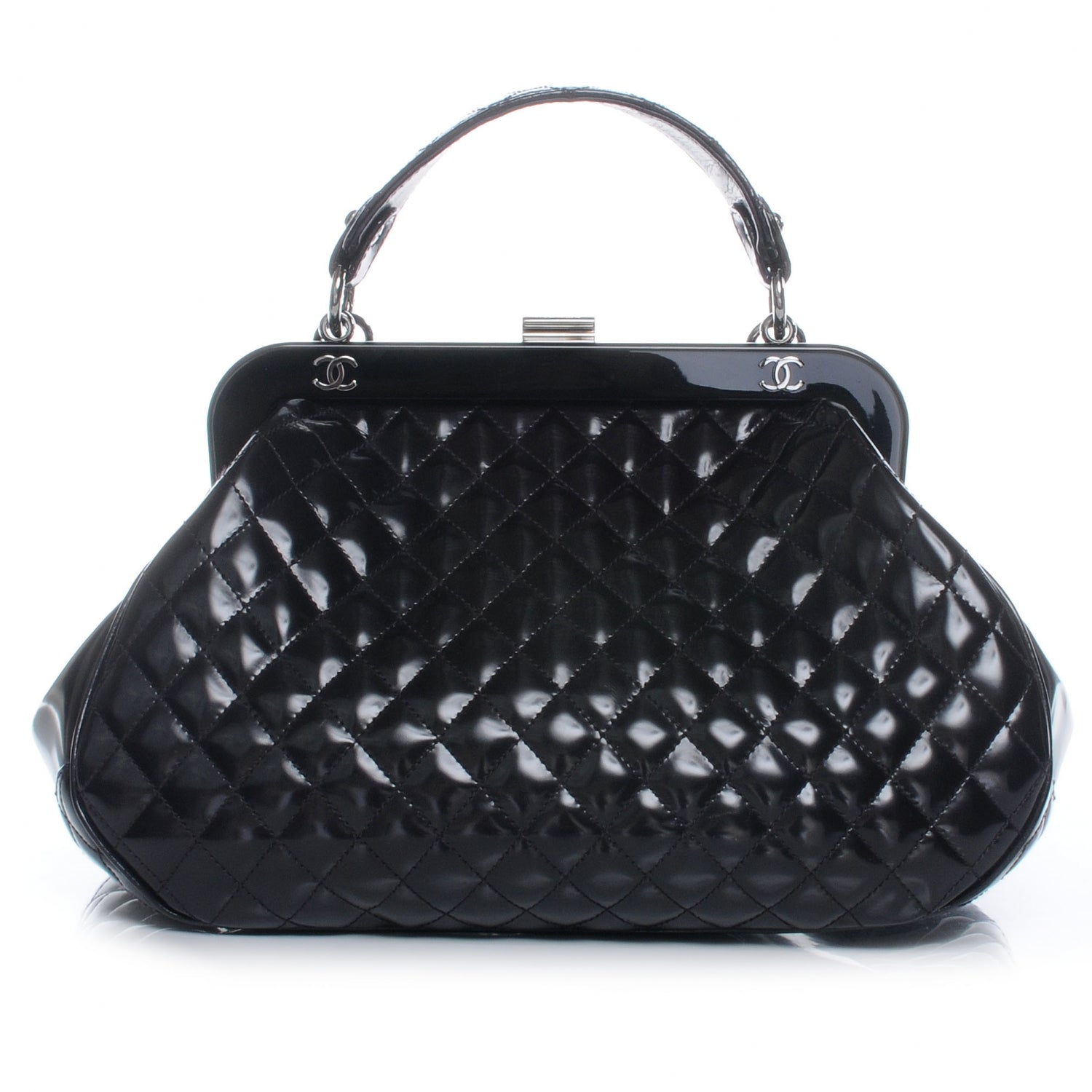 Chanel Patent Quilted Mademoiselle Small Frame Bag Purple 1 of 7