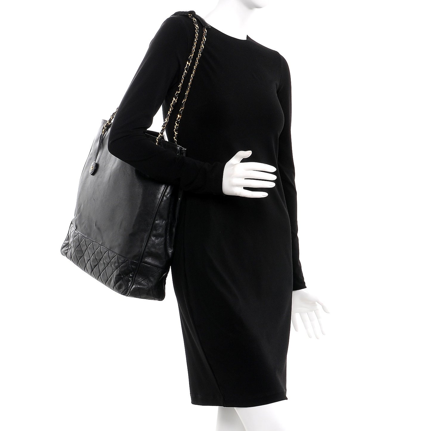 Lambskin Quilted Tote Black