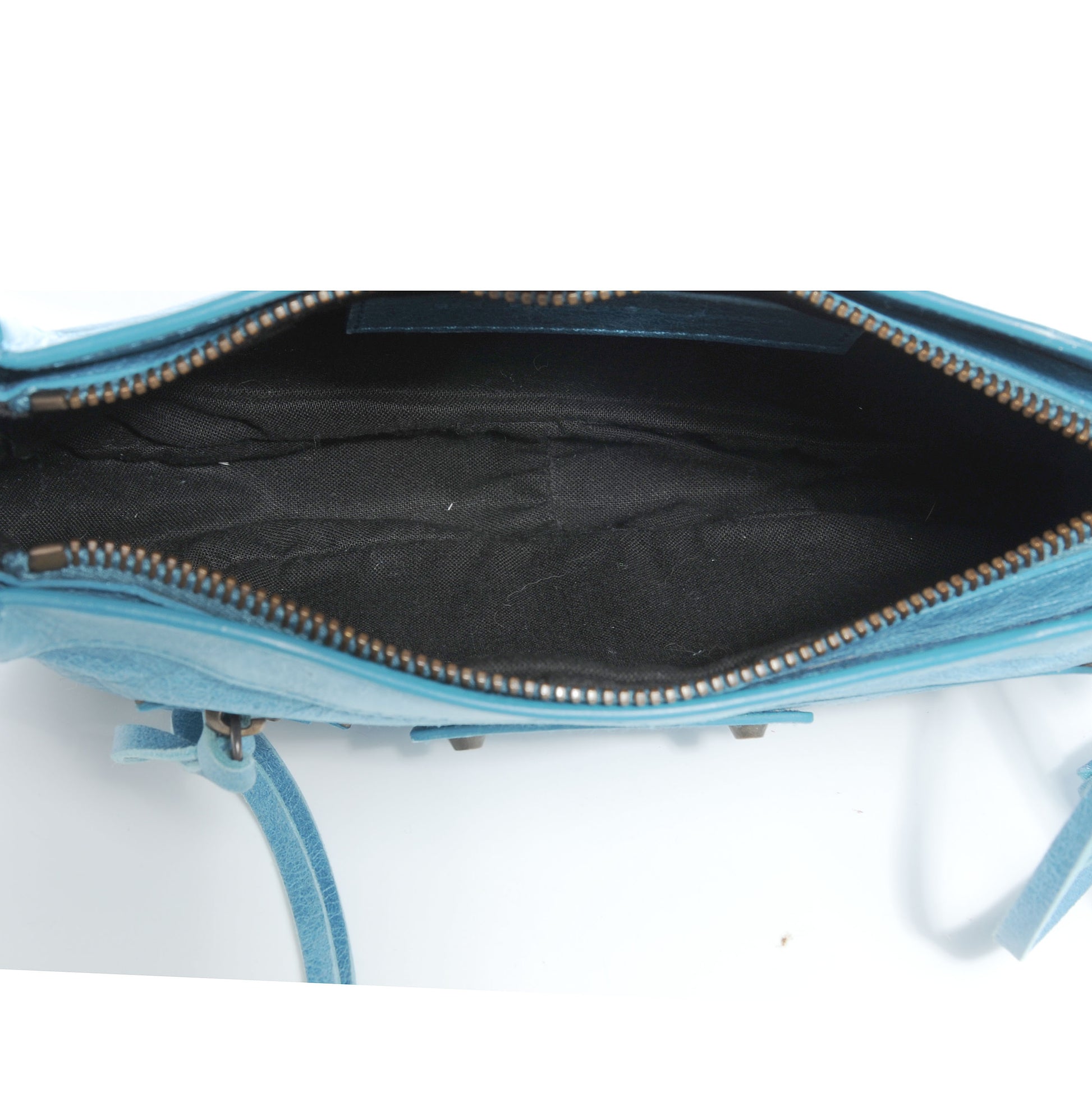 Balenciaga Chevre Porte Toilette Makeup Clutch Turquoise 5 of 7