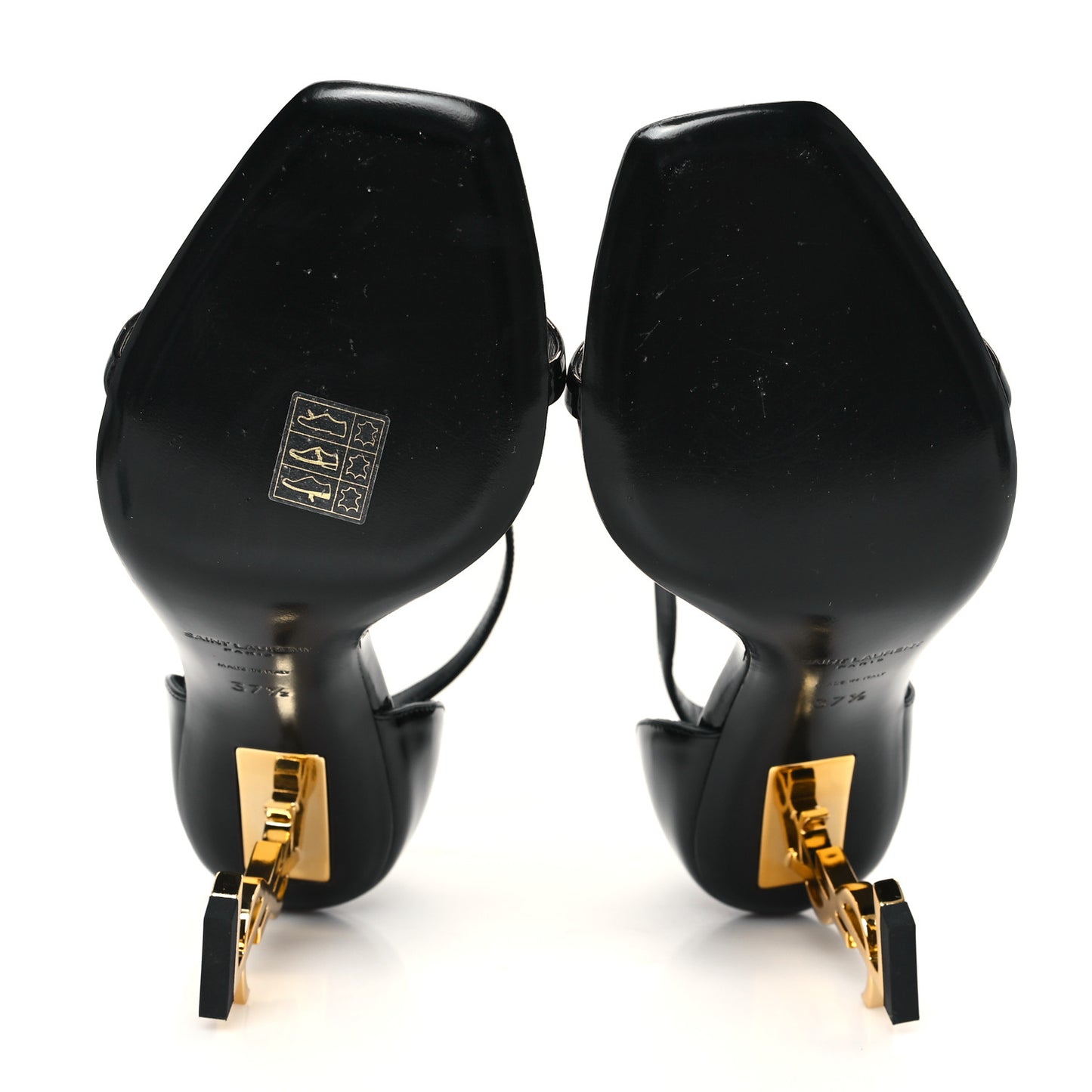 Patent Calfskin Opyum 85 Sandals 39 Black Gold