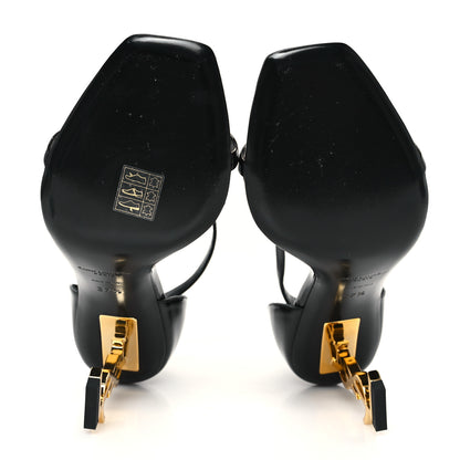 Saint Laurent Patent Calfskin Opyum 85 Sandals 39 Black Gold 6 of 11