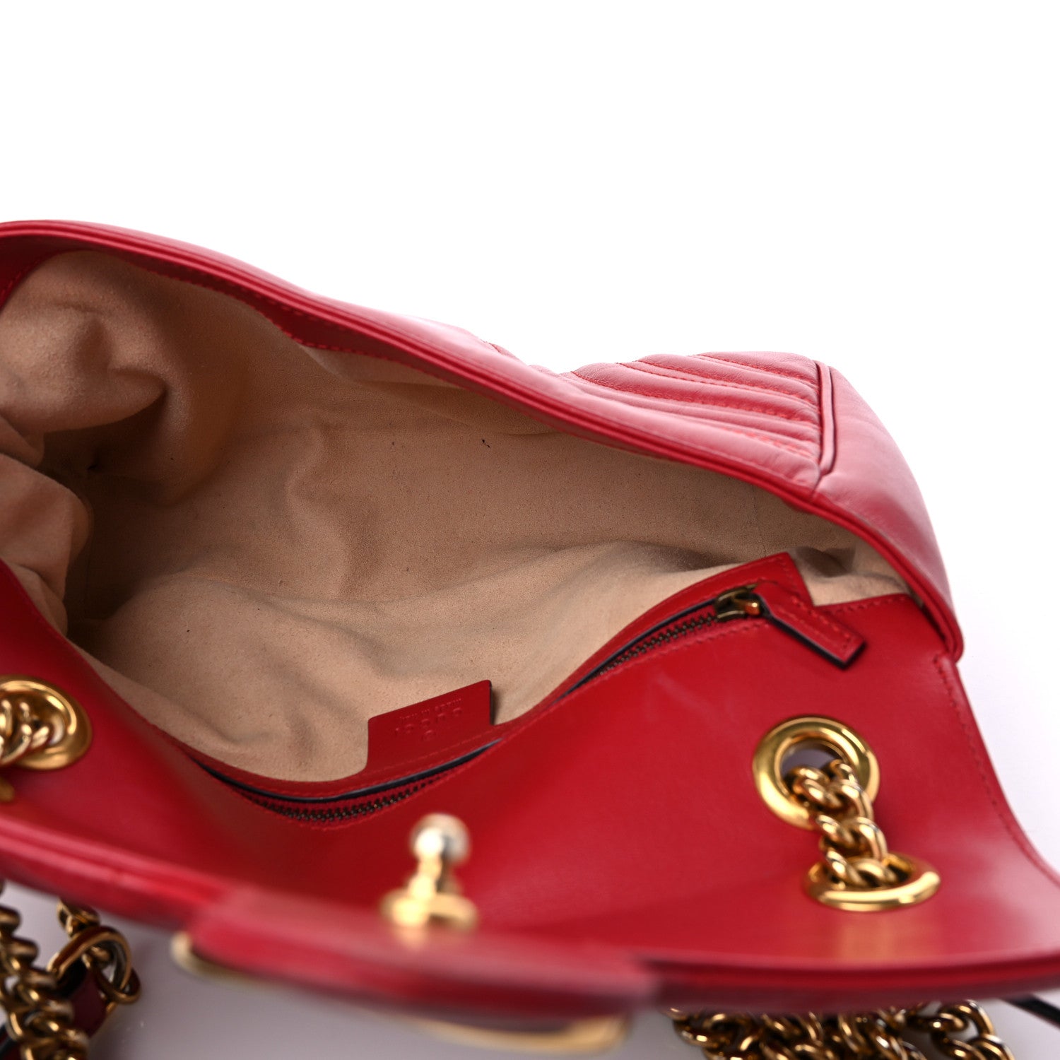 Gucci Calfskin Matelasse Small GG Marmont Shoulder Bag Hibiscus Red 6 of 20