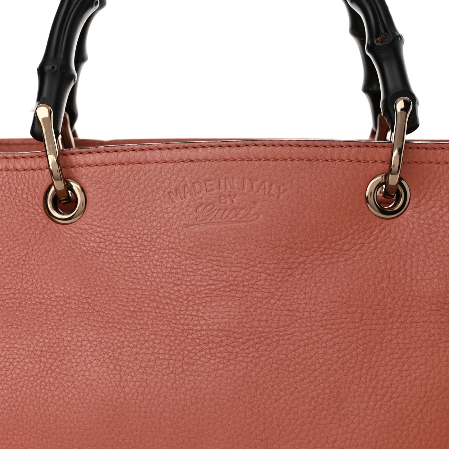 Pebbled Calfskin Bi-Color Medium Bamboo Shopper Tote Pink