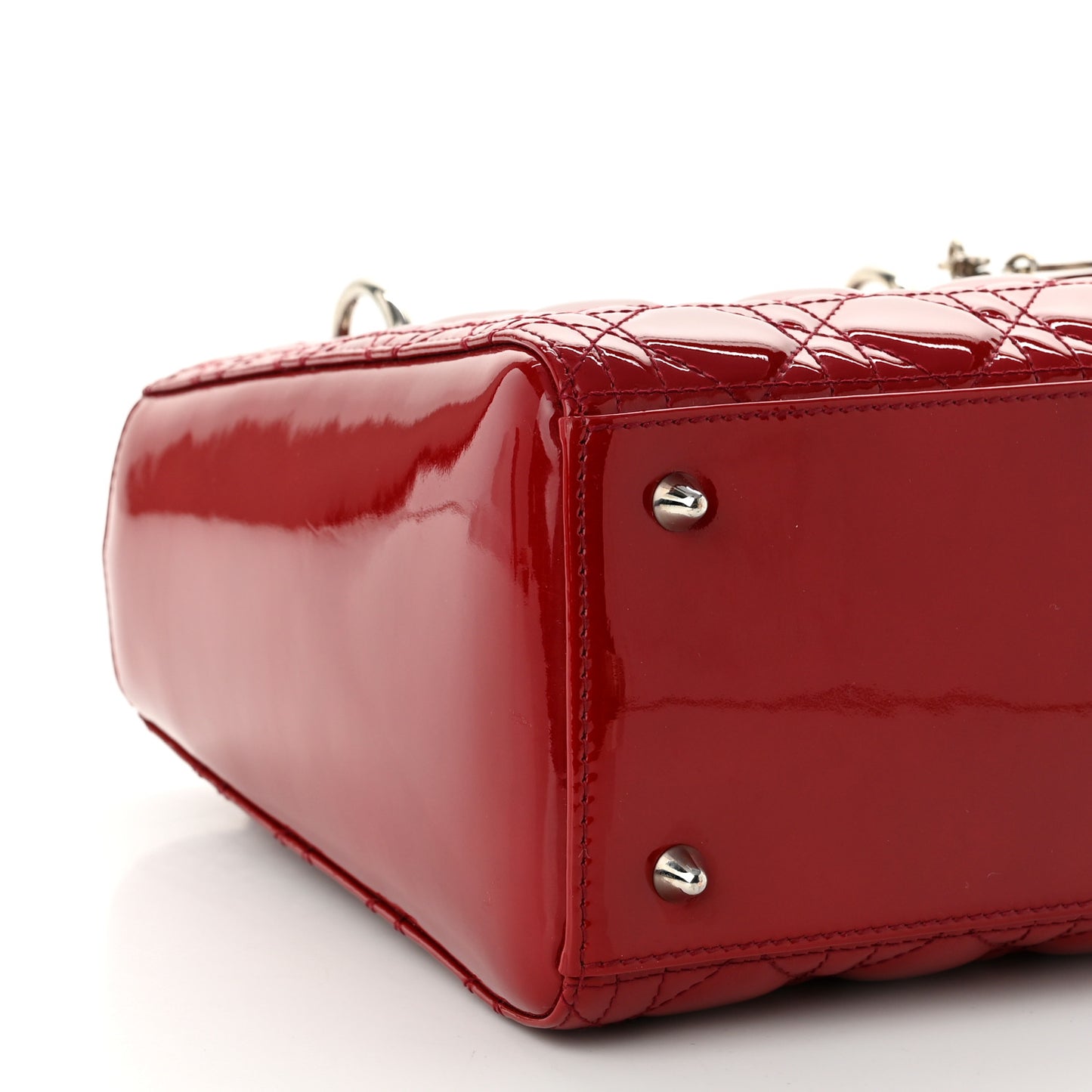 Patent Cannage Medium Lady Dior Red