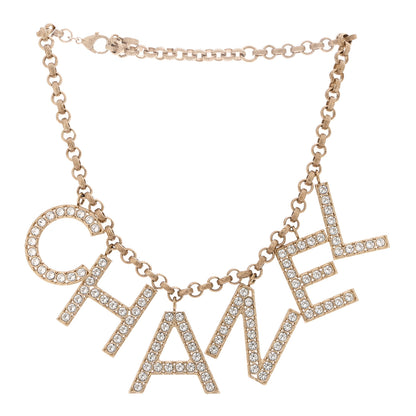 Chanel Crystal City of Lights Letter Chain Necklace Gold 3 of 6