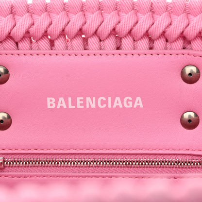 Balenciaga Washed Frayed Denim Braided XS Bistro Basket Pink 6 of 16