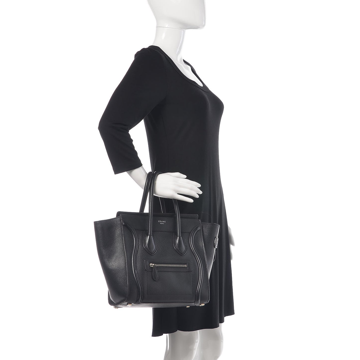 Drummed Calfskin Micro Luggage Black