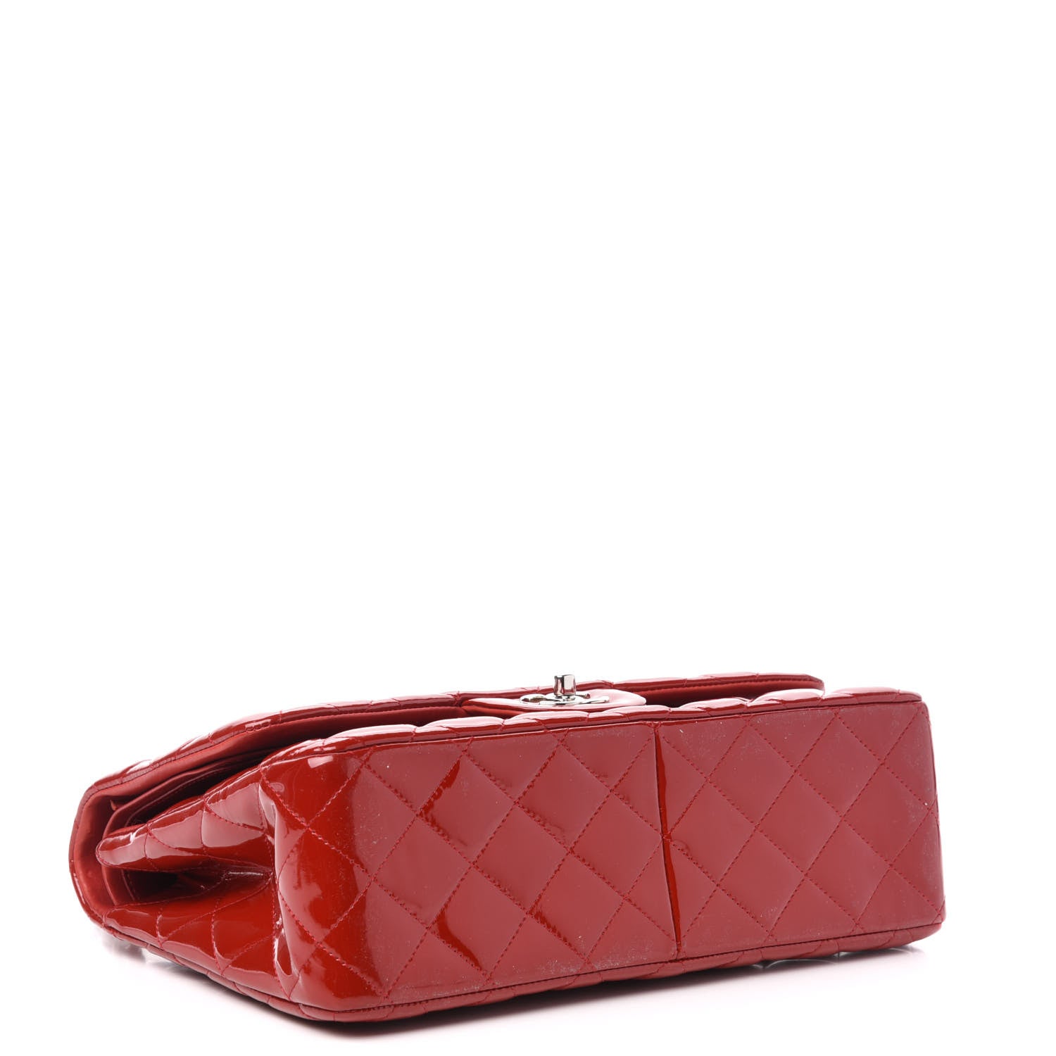 Chanel Patent Quilted Jumbo Double Flap Red 5 of 14