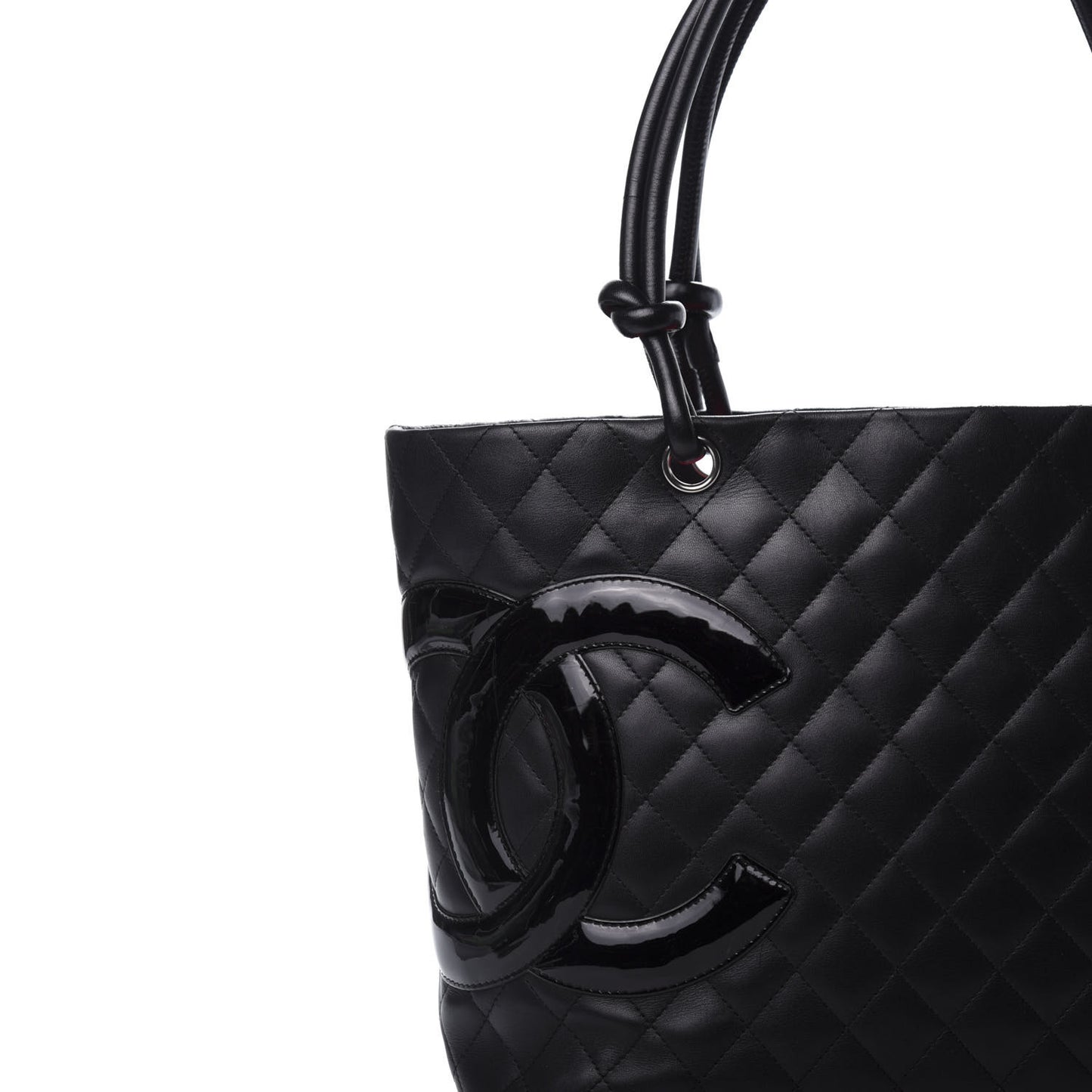 Calfskin Quilted Large Cambon Tote Black