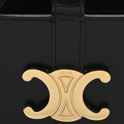 Celine Shiny Calfskin Triomphe Bucket Bag Black 9 of 12