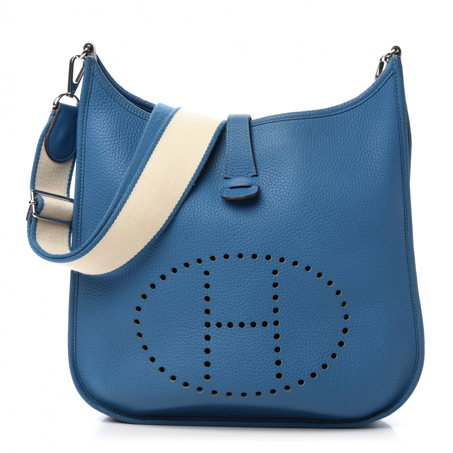 Hermes Taurillon Clemence Amazone Evelyne III GM Mykonos White 1 of 14