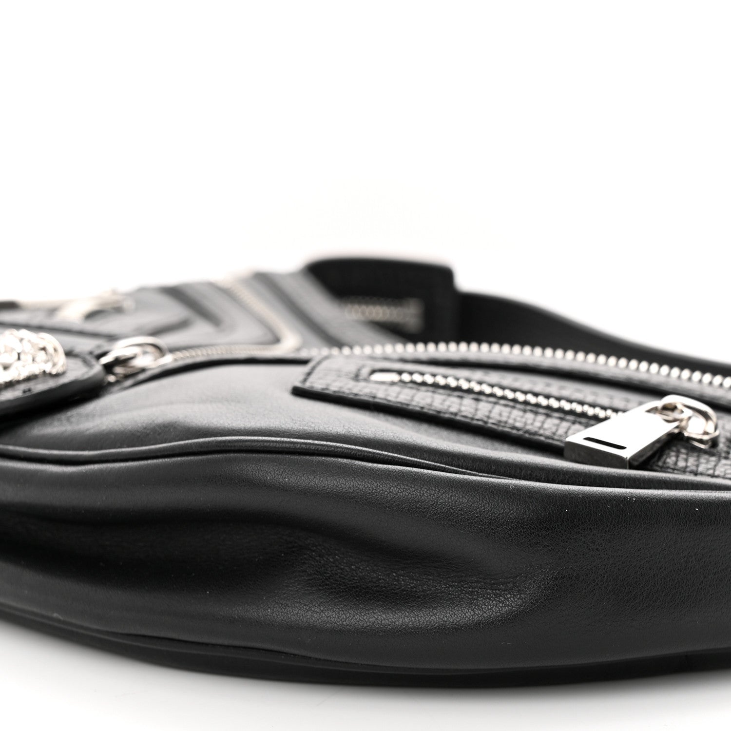 Versace Calfskin Small Repeat Zip Hobo Black 10 of 10