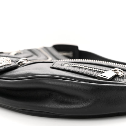 Versace Calfskin Small Repeat Zip Hobo Black 10 of 10