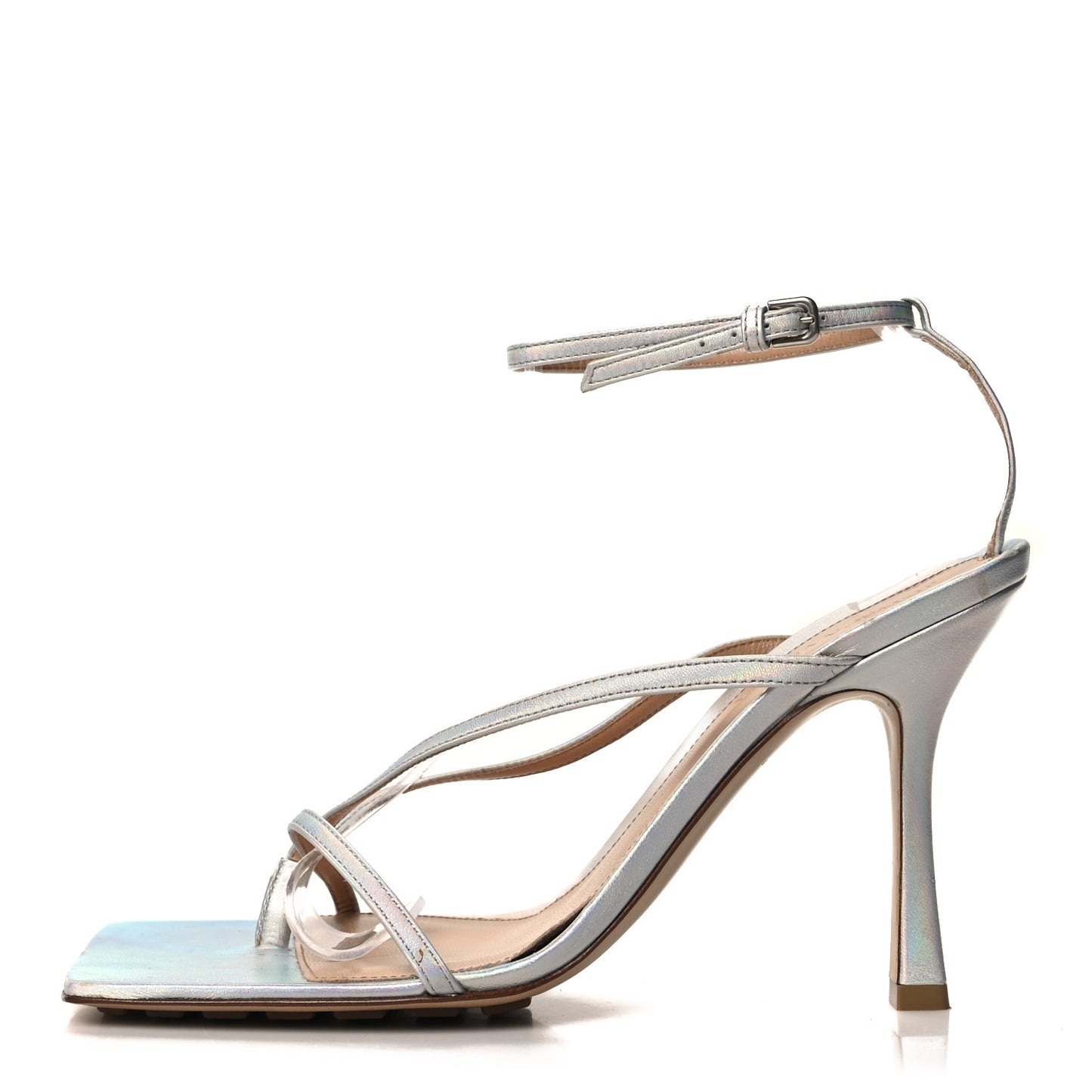 Laser Nappa Stretch Multi Strap 90mm Sandals 40 Moon Drop