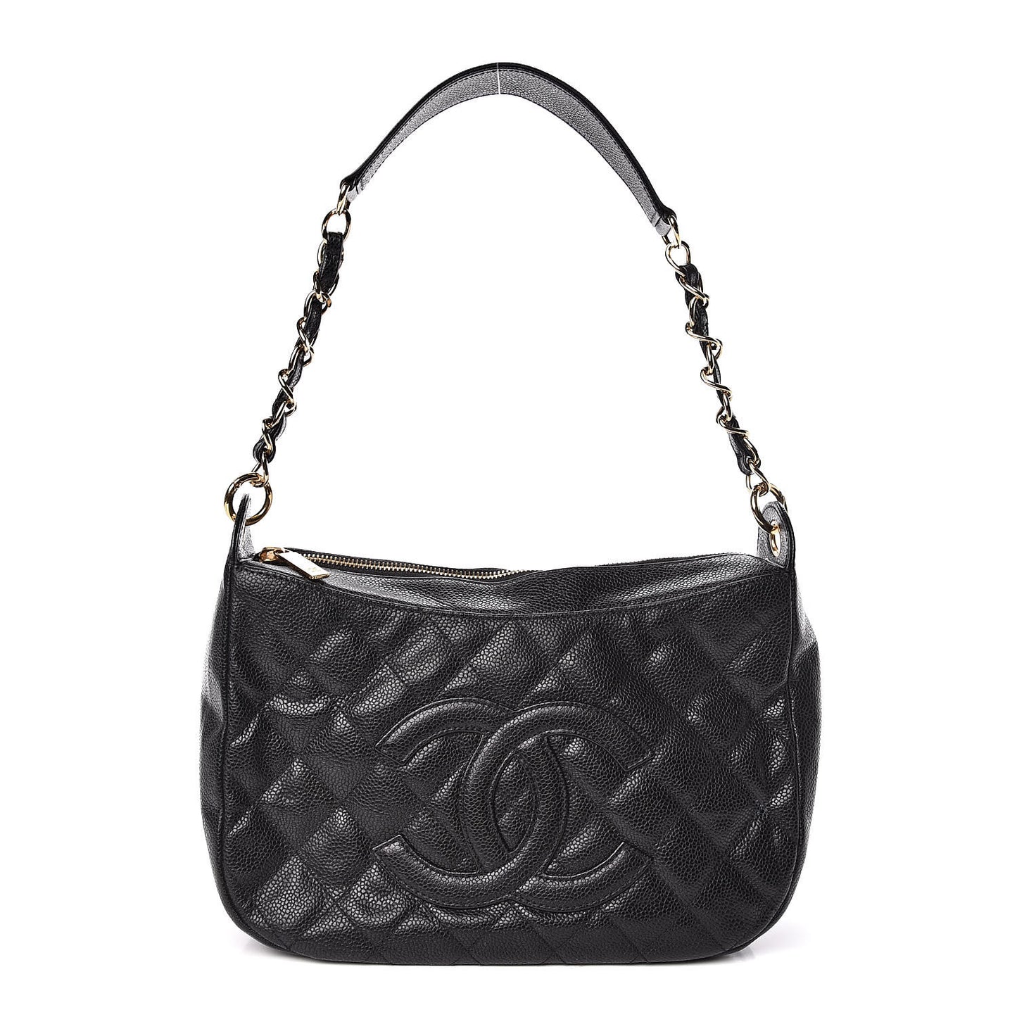 Caviar Quilted Timeless CC Shoulder Bag Black