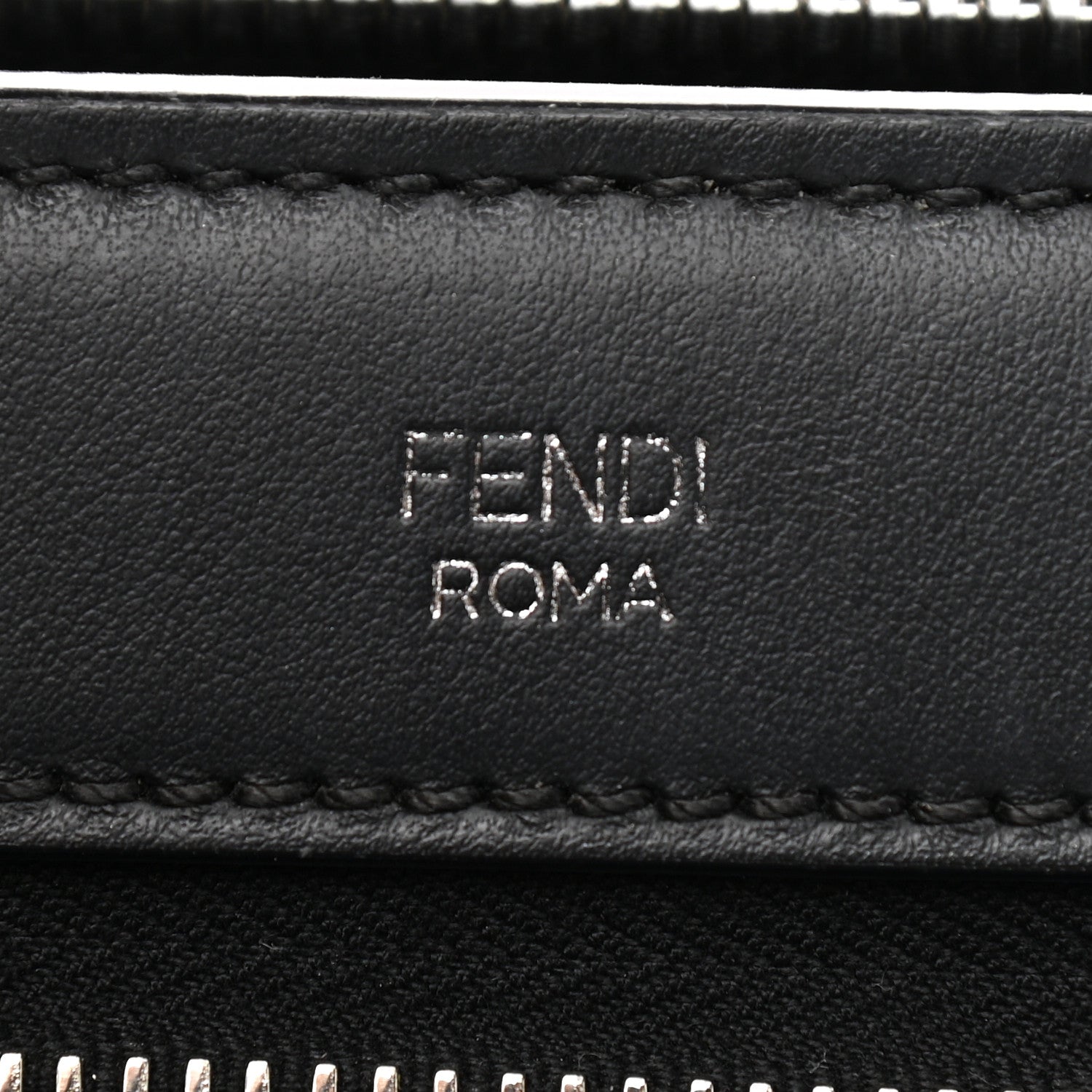 Fendi Vitello Baltico Dolce DotCom Satchel Black Blue Royal 7 of 14