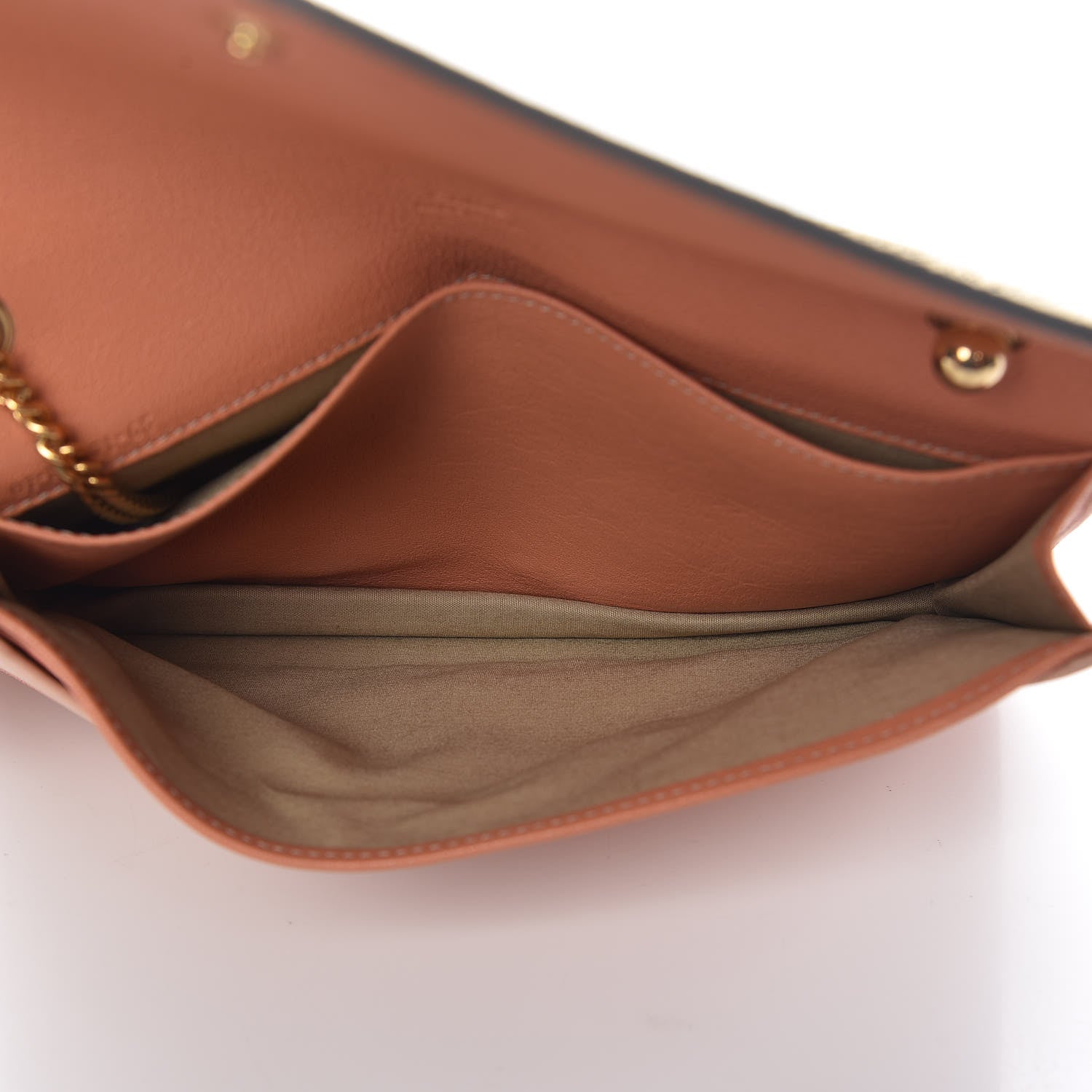 Chloe Metallic Calfskin Patchwork Chain Wallet Blush Nude 5 of 12