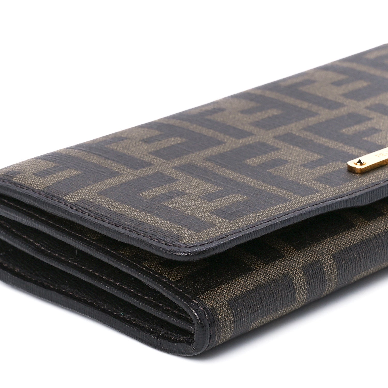 Fendi Zucca Spalmati Vitello Elite Continental Wallet Tobacco 10 of 11