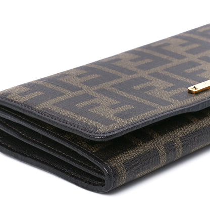 Fendi Zucca Spalmati Vitello Elite Continental Wallet Tobacco 10 of 11