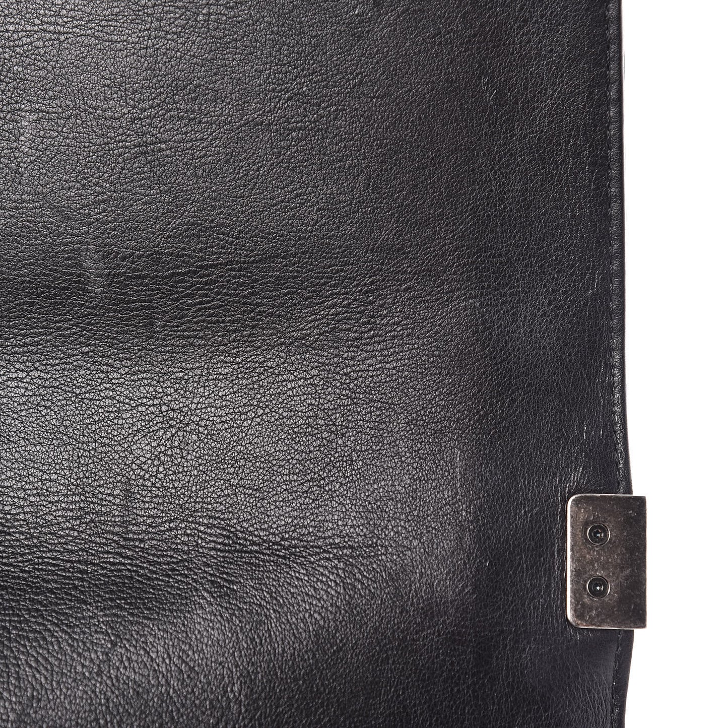 Calfskin Double Stitch Medium Boy Flap Black