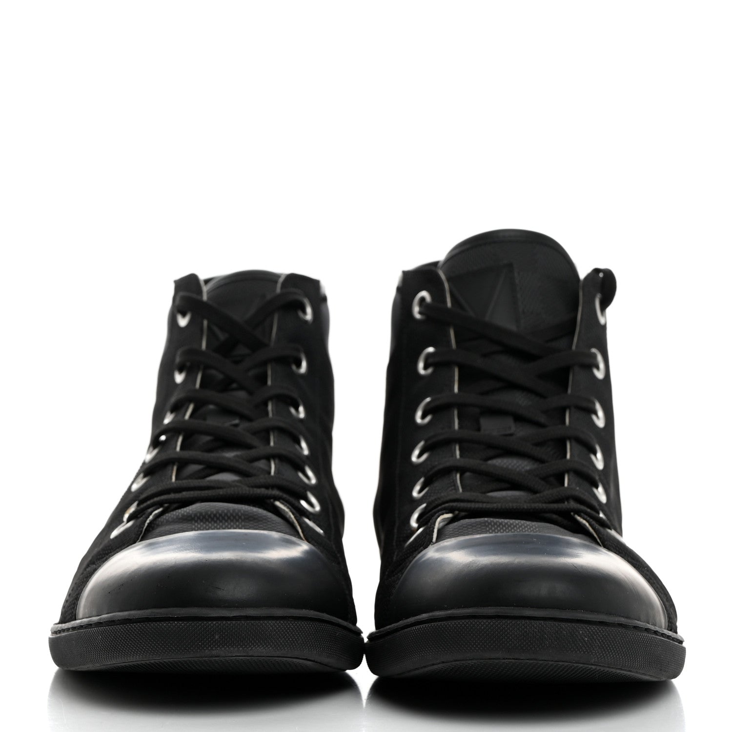 Louis Vuitton Nylon Damier Graphite Baseball High Top Sneaker Boots 11 2 of 9