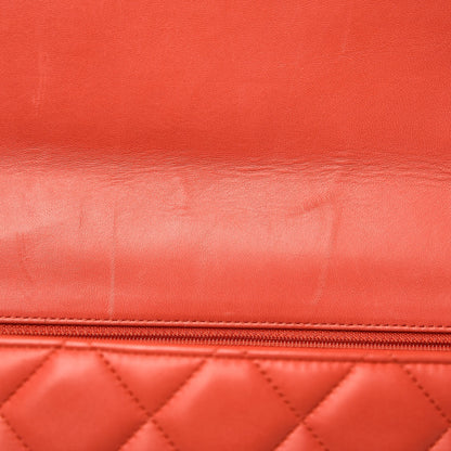 Chanel Lambskin Quilted Maxi Single Flap Light Red 10 of 12