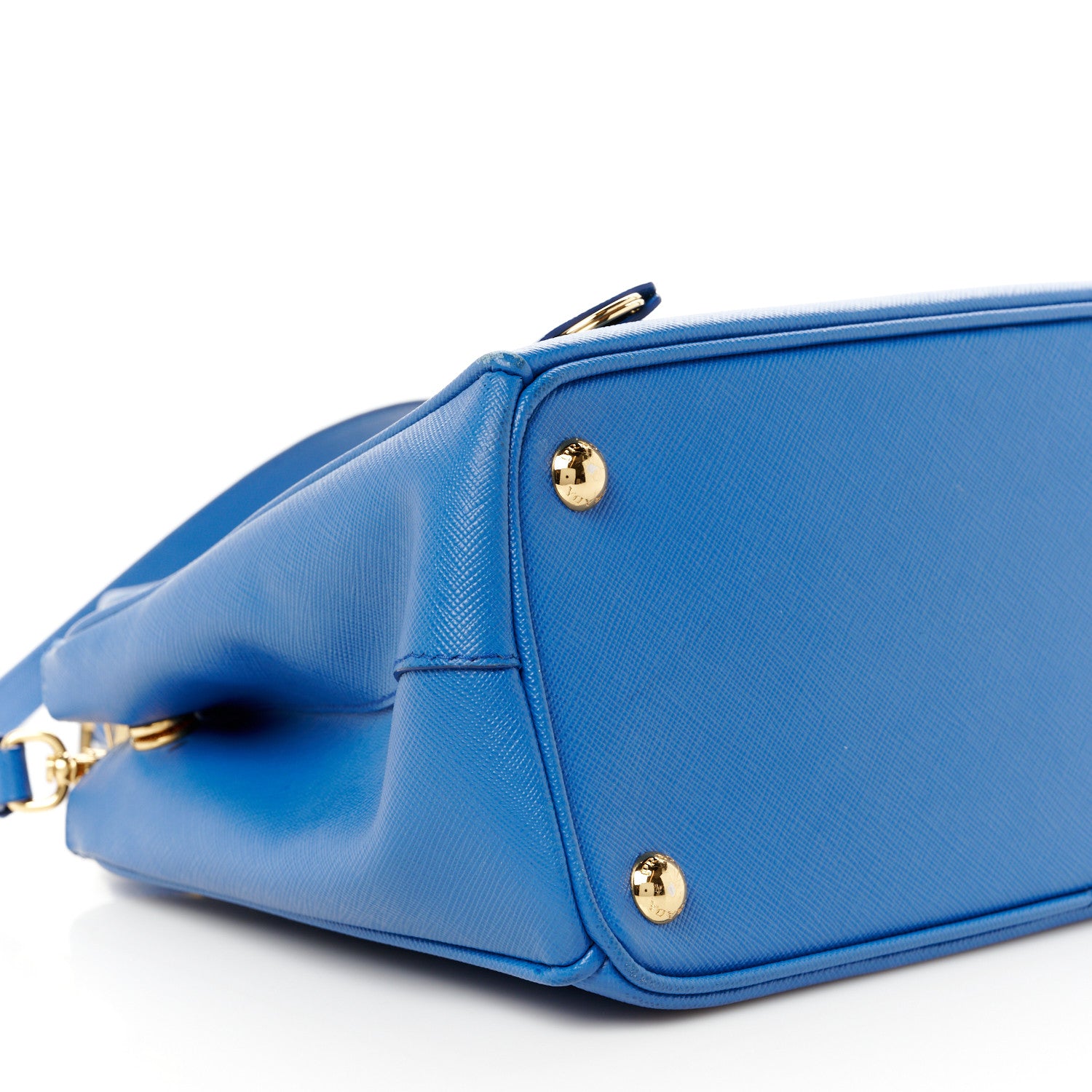 Prada Saffiano Lux Small Galleria Double Zip Tote Azzurro 13 of 14