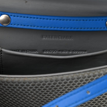 Balenciaga Faux Calfskin Fabric Sneakerhead Phone Crossbody Bag Blue Grey 7 of 16