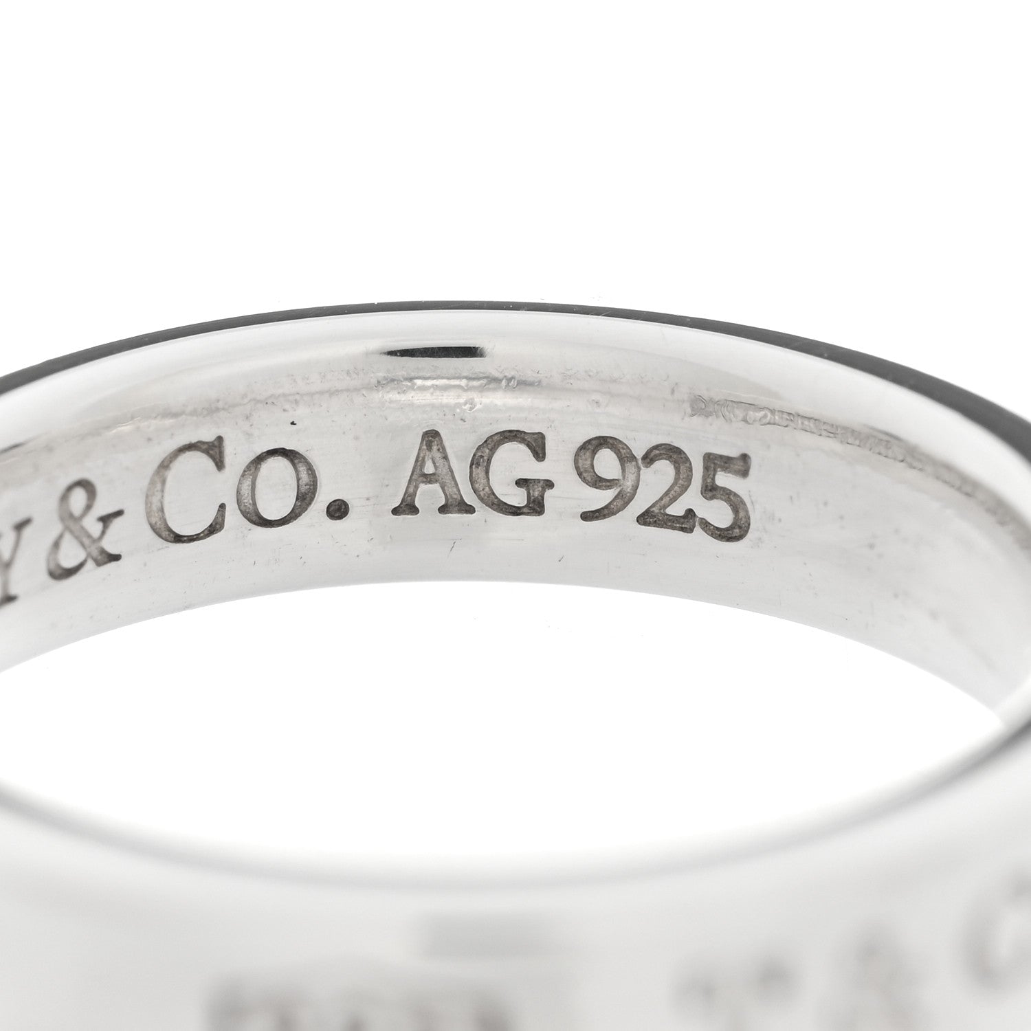 Tiffany Sterling Silver Narrow 1837 Band Ring 47 4.25 5 of 5