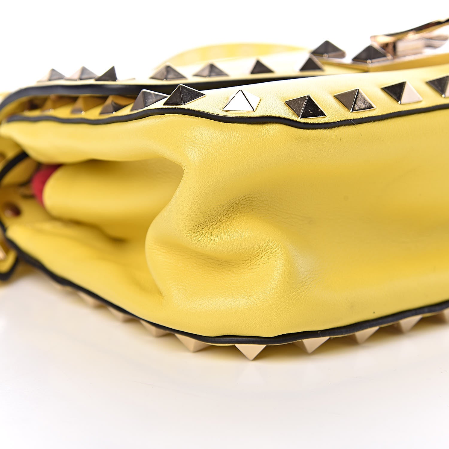 Valentino Garavani Vitello Mini Rockstud Flap Saddle Crossbody Bag Naples Yellow 12 of 15