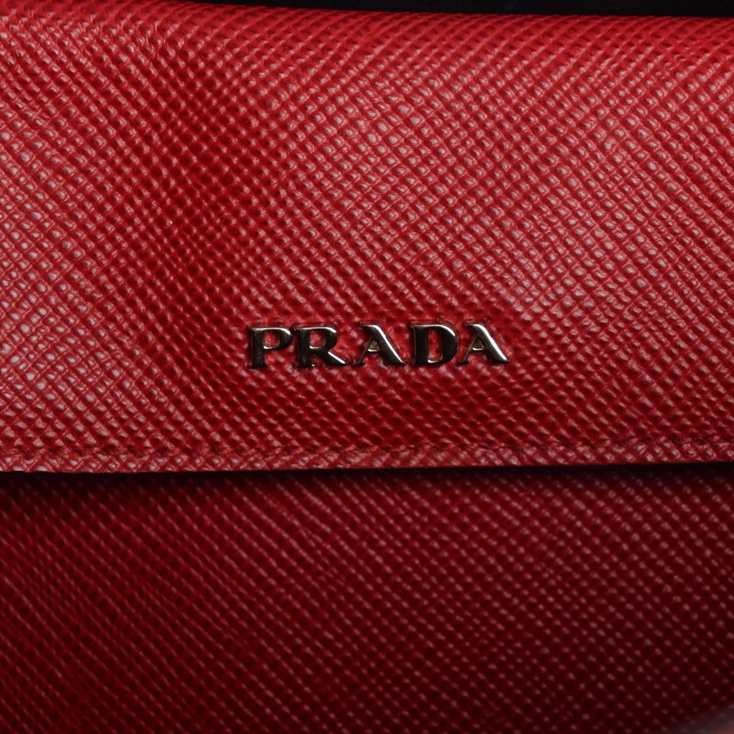 Prada Saffiano Cuir Double Handle Tote Fuoco 7 of 9