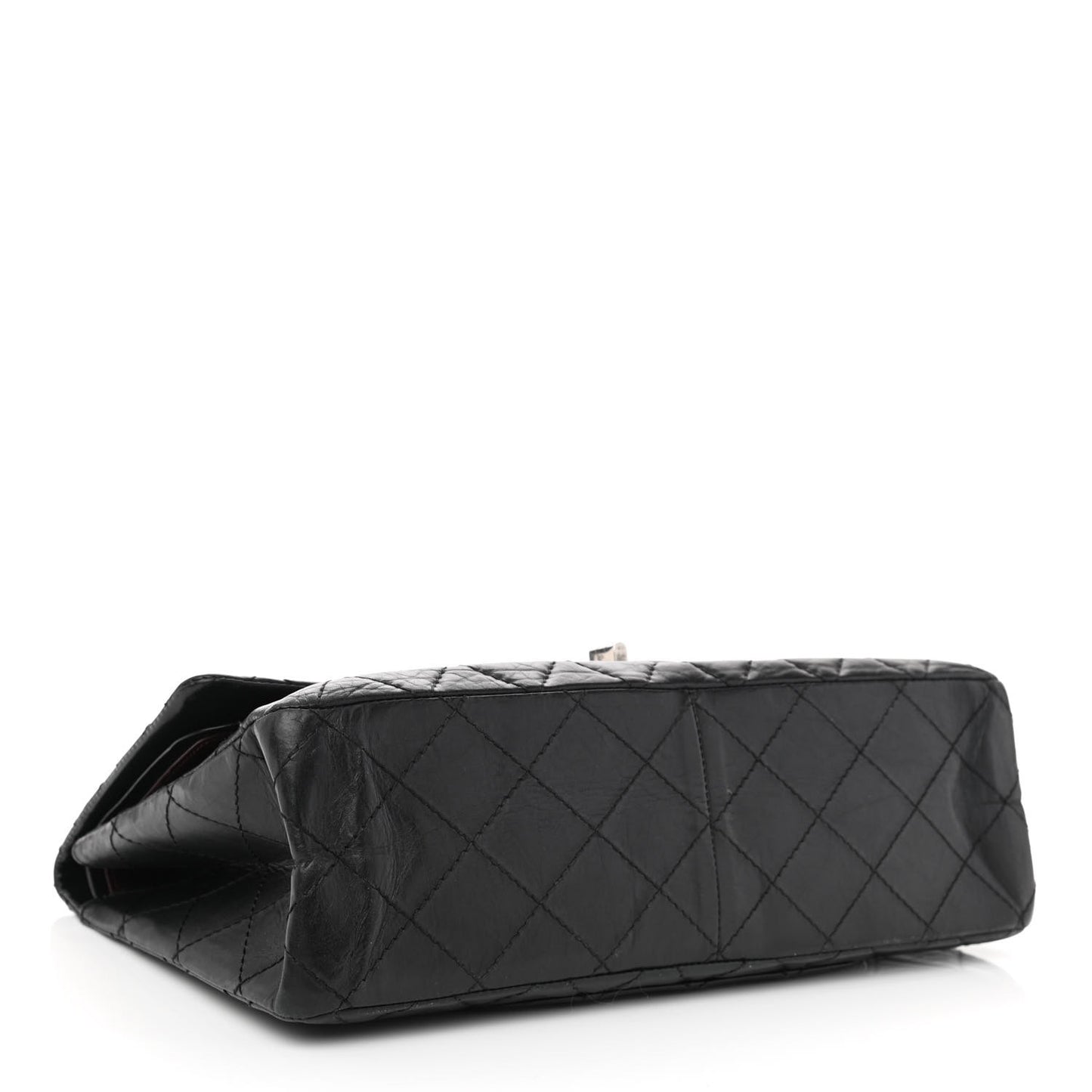 Aged Calfskin Quilted 2.55 Reissue 227 Flap Black