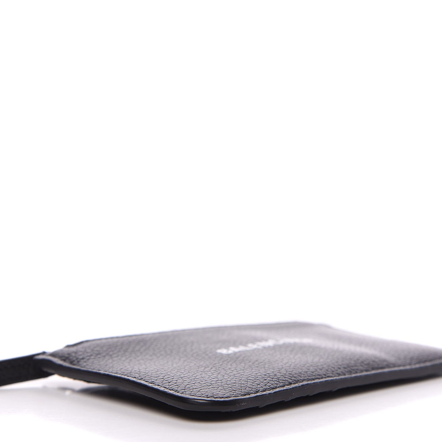 Grained Calfskin Logo Cash Long Coin Card Holder Black White